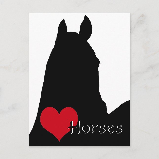 Heart Horses I (white background) Postcard (Front)