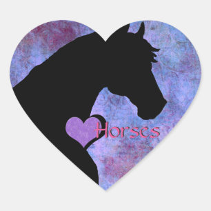Heart Horses II (purple/blue) Sticker