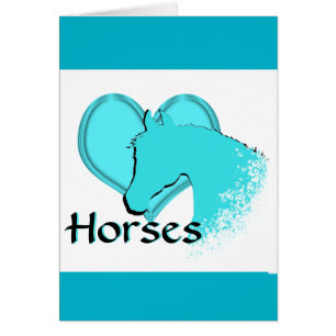 Heart Horses III (aqua)
