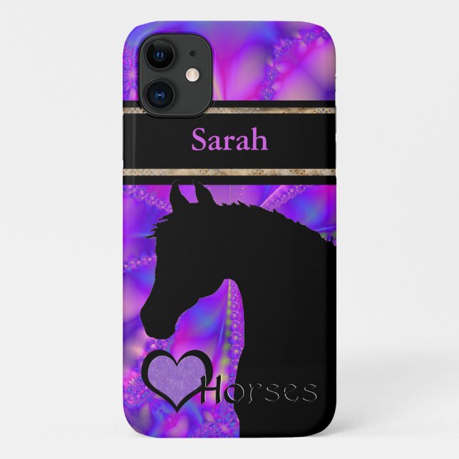Heart Horses III Customisable (Fractal 100) Case-Mate iPhone Case (Back)
