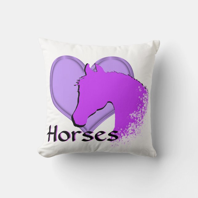 Heart Horses III (purple) Cushion (Front)