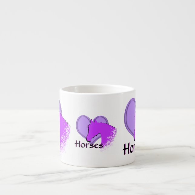 Heart Horses III (purple) Espresso Cup (Front)