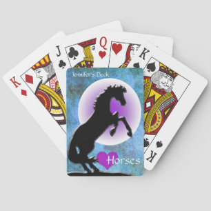 Heart Horses V (blue/green) Playing Cards