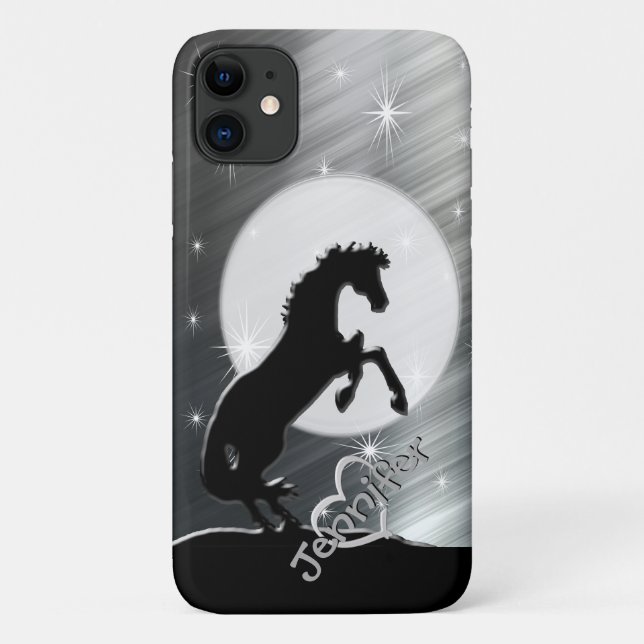 Heart Horses V (silver lines) Case-Mate iPhone Case (Back)