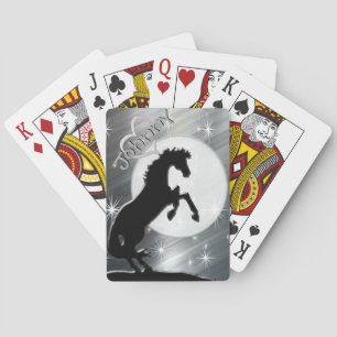 Heart Horses V (silver lines) Playing Cards