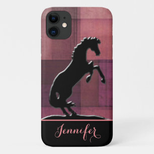 Heart Horses V (soft red squares) Case-Mate iPhone Case