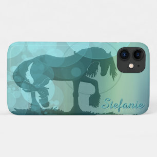Heart Horses VI (teal bubbles) Case-Mate iPhone Case