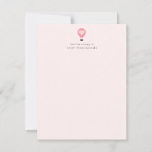 Heart Hot Air Balloon Pastel Pink Baby Shower  Card