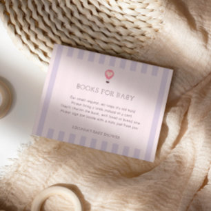 Heart Hot Air Balloon Pastel Purple Books For Baby Enclosure Card