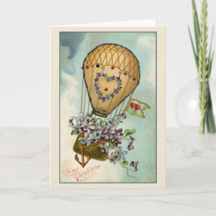 Heart Hot Air Balloon, To My Valentine Card
