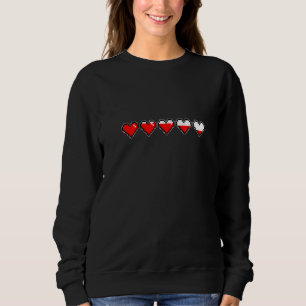 Heart Hp Bar 8 Bit Minimalist Aesthetic Retro Vide Sweatshirt