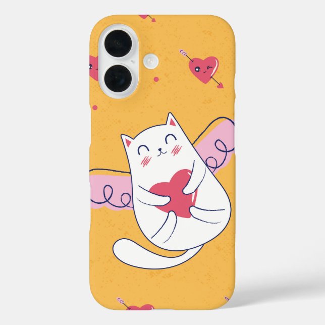 Heart Hug Kitty Purrfect Valentine Case-Mate iPhone Case (Back)