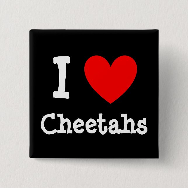 Heart, I , Cheetahs 15 Cm Square Badge (Front)