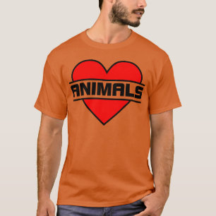 Heart I love animals for real love for ANIMALS gif T-Shirt