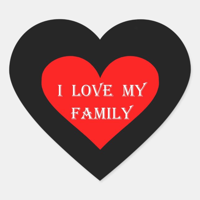 Heart I Love My Family Sticker (Front)