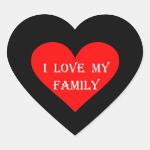 Heart I Love My Family Sticker