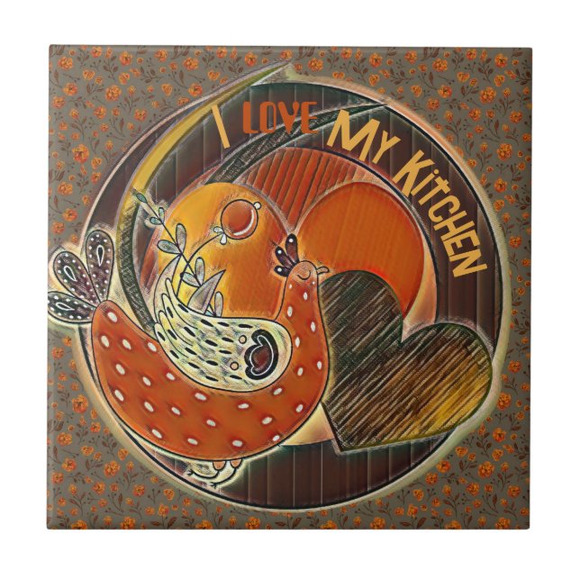  Heart I Love My Kitchen Tile (Front)