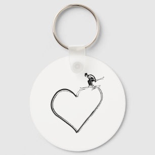 Heart I Love Ski Key Ring