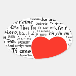 heart i love you oval sticker