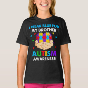 Heart I Wear Blue For My Brother Autism Awareness  T-Shirt