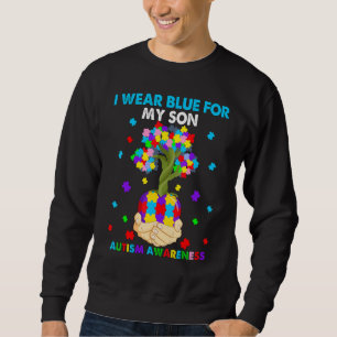Heart I Wear Blue For My Son Autism Awareness Sweatshirt