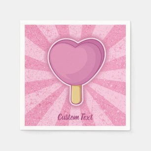 Heart Ice Cream Stick Napkin