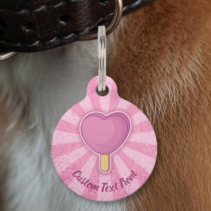 Heart Ice Cream Stick Pet Tag