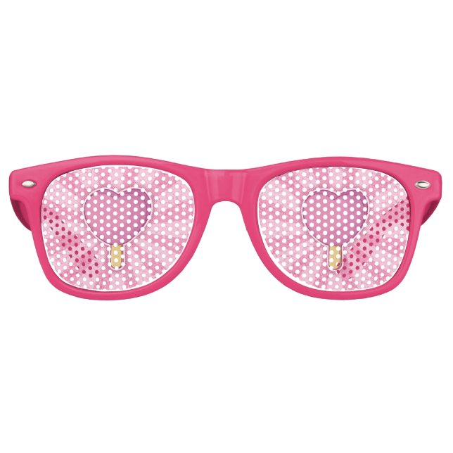 Heart Ice Cream Stick Retro Sunglasses (Front)
