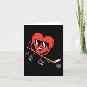 Heart Ice Hockey Player Valentines Day Cute Sports Card