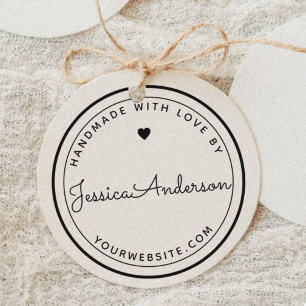 Heart Icon Handmade with Love Small Business Self-inking Stamp