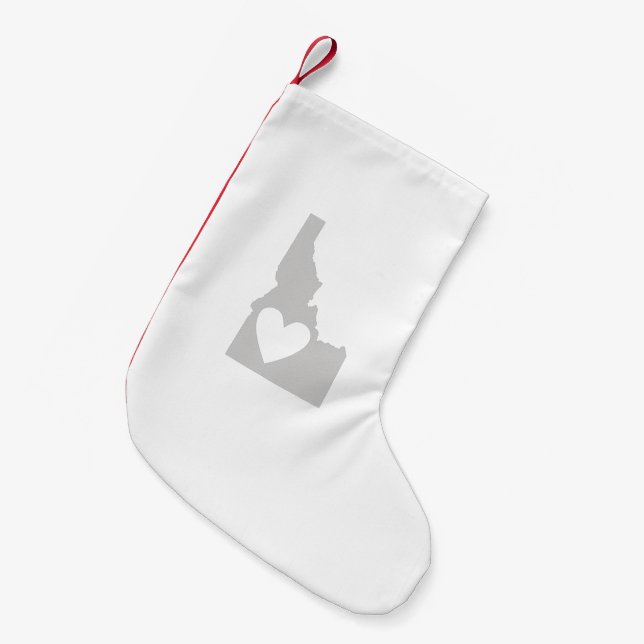 Heart Idaho state silhouette Small Christmas Stocking (Front (Hanging))