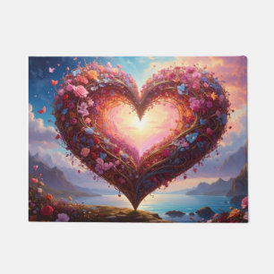 Heart illustration doormat