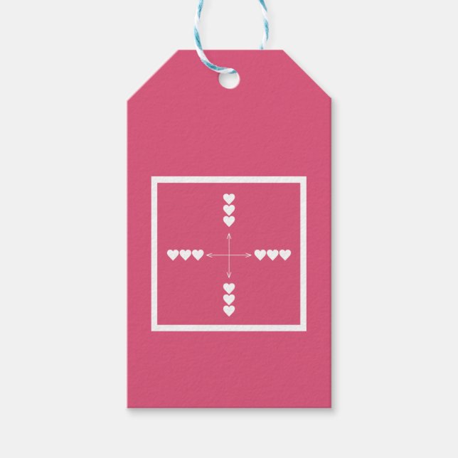 Heart in all directions gift tags (Front)