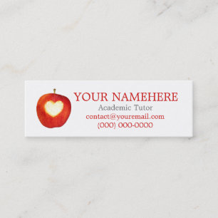 Heart in Apple Skinny Mini Business Card