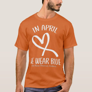Heart In April We Wear Blue Child Abuse Prevention T-Shirt