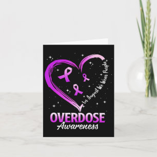 Heart In August We Wear Purple Overdose Awareness  Card