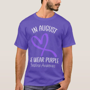Heart In August We Wear Purple Overdose Awareness T-Shirt