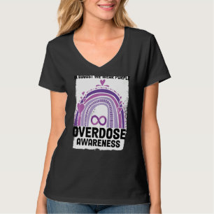 Heart In August We Wear Purple Overdose Awareness  T-Shirt