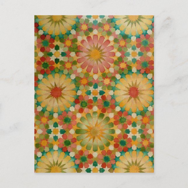 'Heart in Bloom' Islamic geometry postcard (Front)