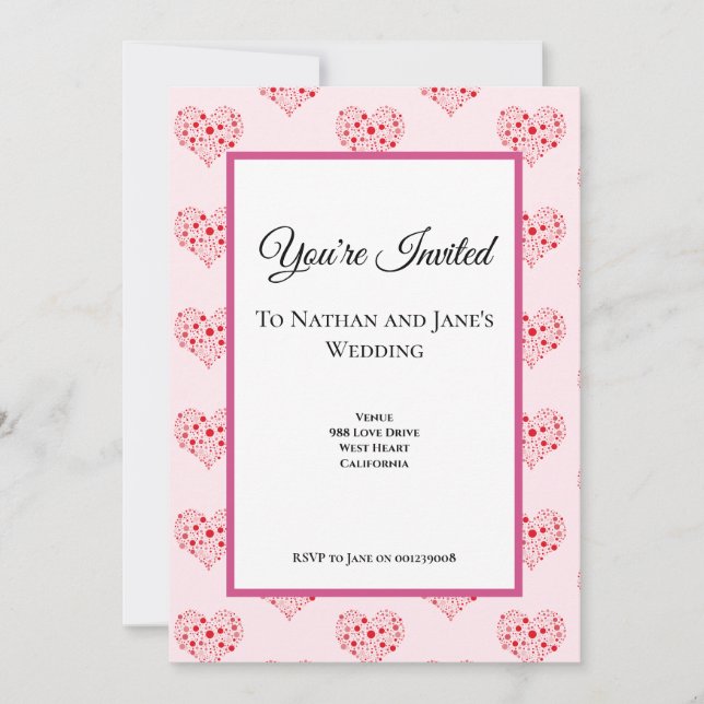 Heart In Dots Invitation (Front)