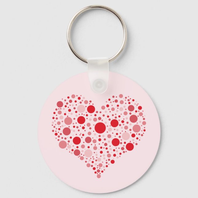 Heart In Dots Key Ring (Front)