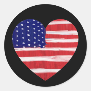 Heart In Flag Colours  Classic Round Sticker