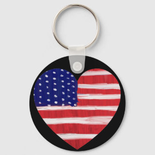 Heart In Flag Colours Key Ring