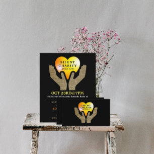 Heart in Hands, Silent Charity Auction Event Flyer