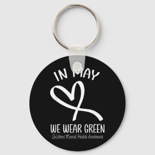 Heart In May Wear Green Childrens Mental Health Key Ring