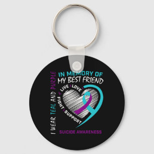 Heart In Memory Of Best Friend Suicide Awareness P Key Ring