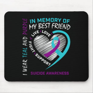 Heart In Memory Of Best Friend Suicide Awareness P Mouse Pad