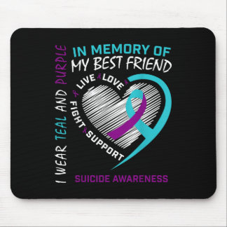 Heart In Memory Of Best Friend Suicide Awareness P Mouse Pad