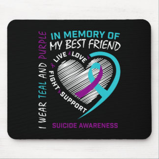 Heart In Memory Of Best Friend Suicide Awareness P Mouse Pad
