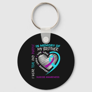 Heart In Memory Of My Brother Suicide Awareness Pr Key Ring